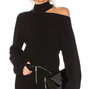 RtA Black Langley Mohair Off-Shoulder Sweater XS
